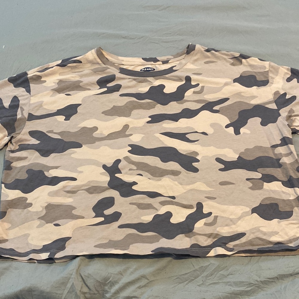 Blue camo crop top